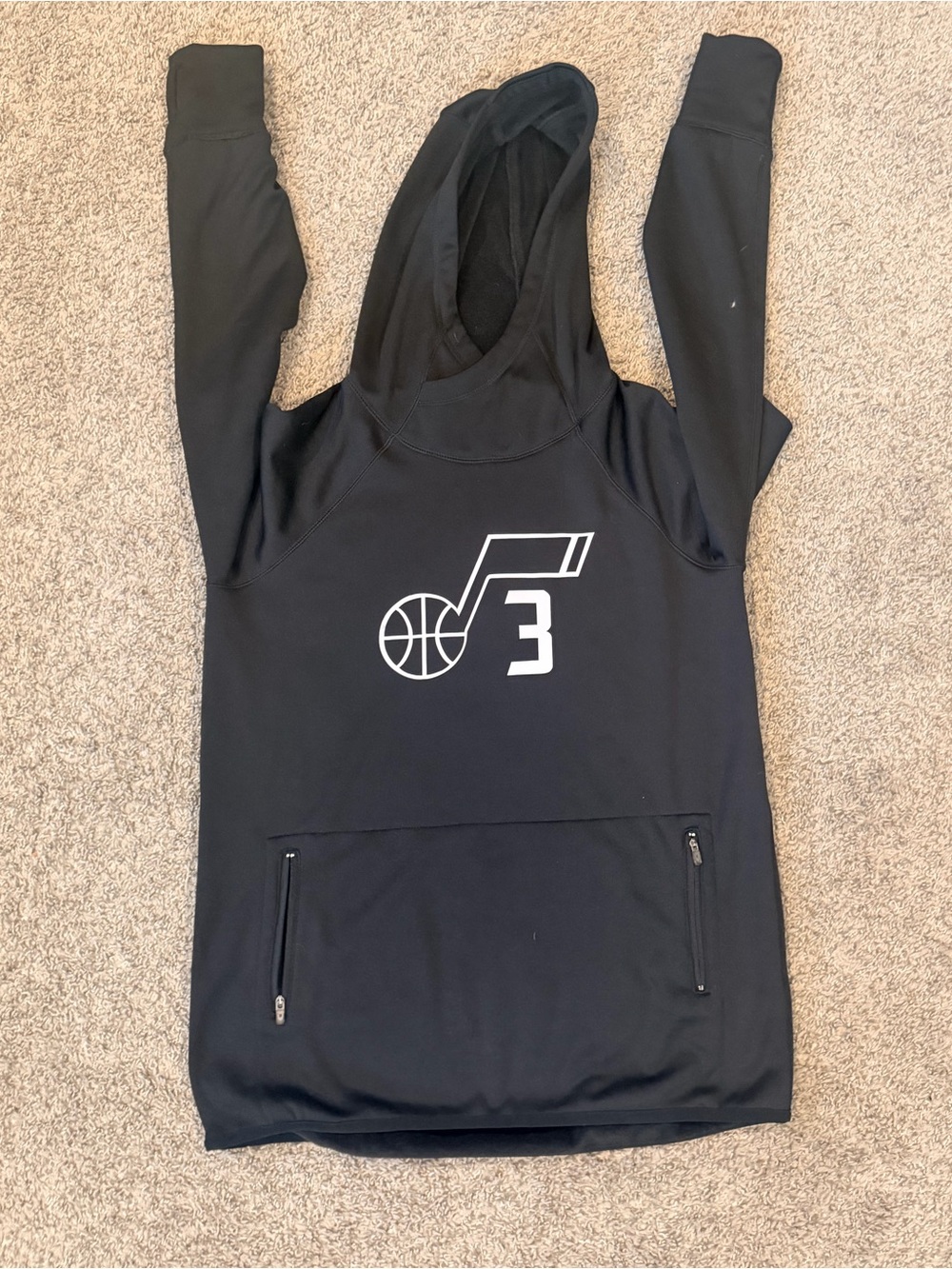Utah Jazz Energy Zone Black Hoodie with Front Graphic